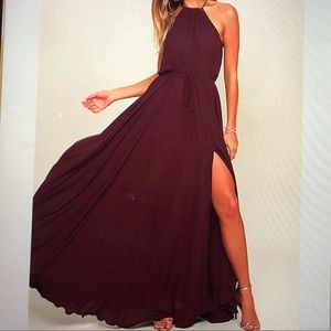 NWOT Lulus maxi Dress Size Large Plum